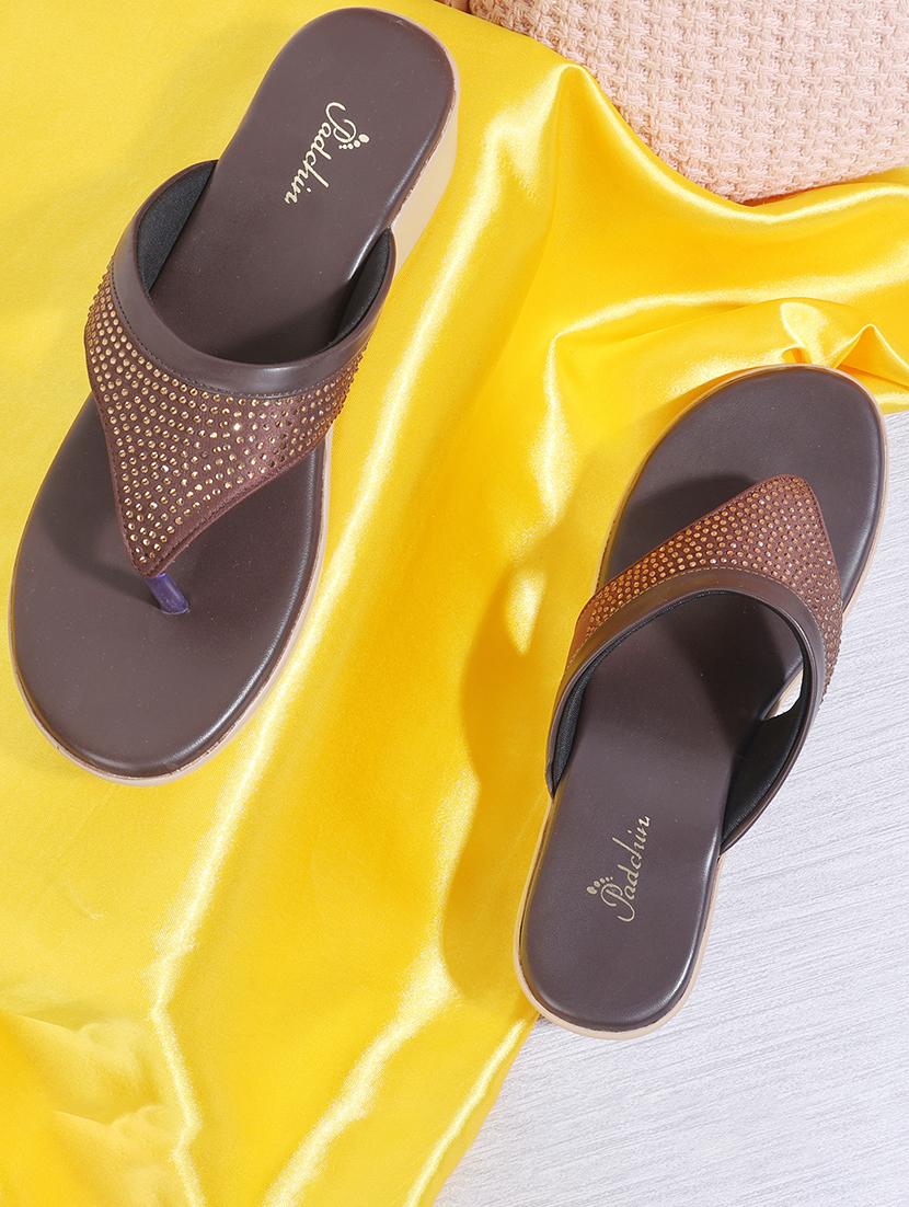 women brown slip on wedge - 21652667 - Zoom Image - 0