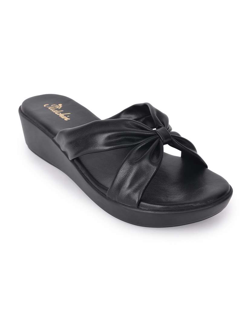 women black slip on wedge - 21652670 -  Standard Image - 1
