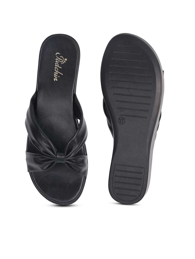 women black slip on wedge - 21652670 -  Standard Image - 4