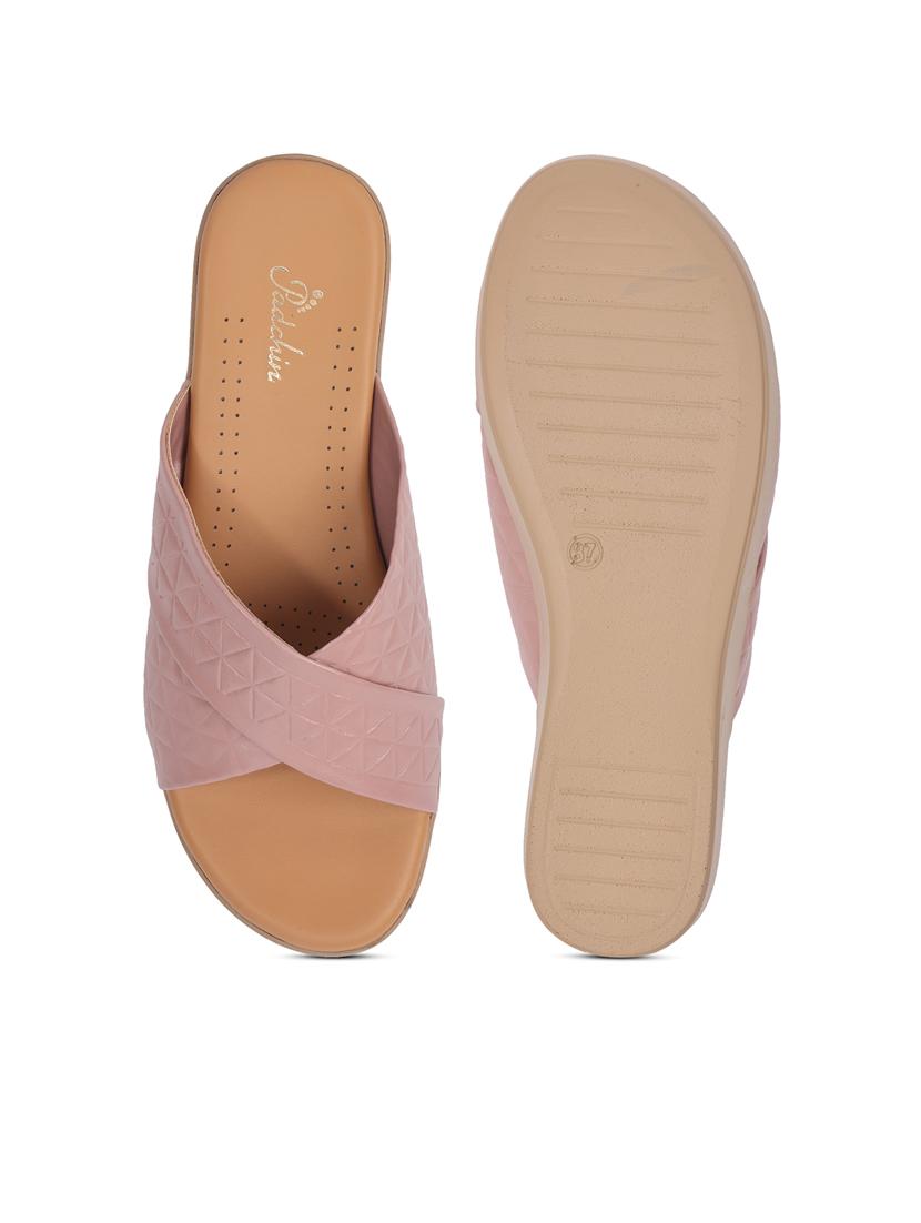 women pink slip on wedge - 21652673 - Standard Image - 4