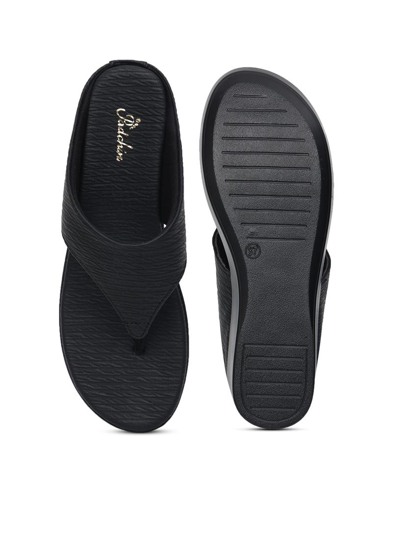 women black slip on wedge - 21652675 - Standard Image - 4