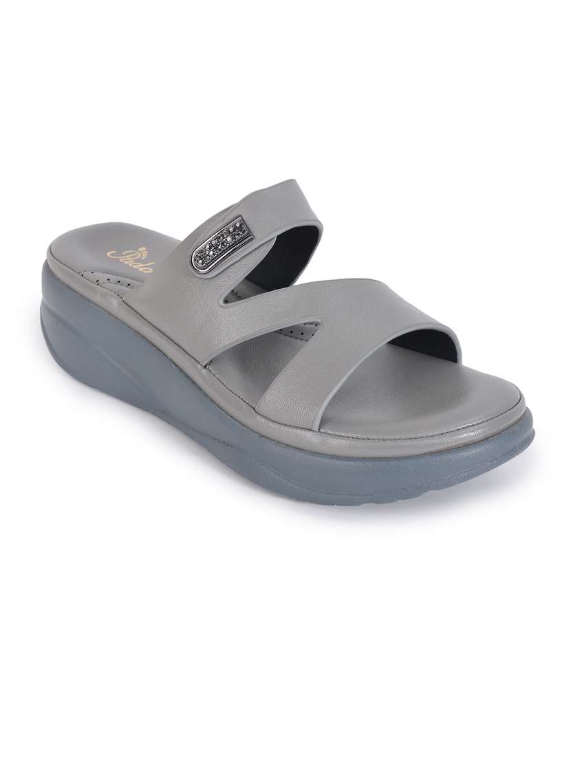 women grey slip on wedge - 21652677 -  Standard Image - 1