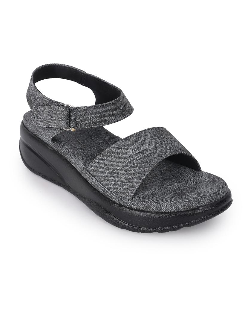 women grey back strap wedge - 21652680 -  Standard Image - 1