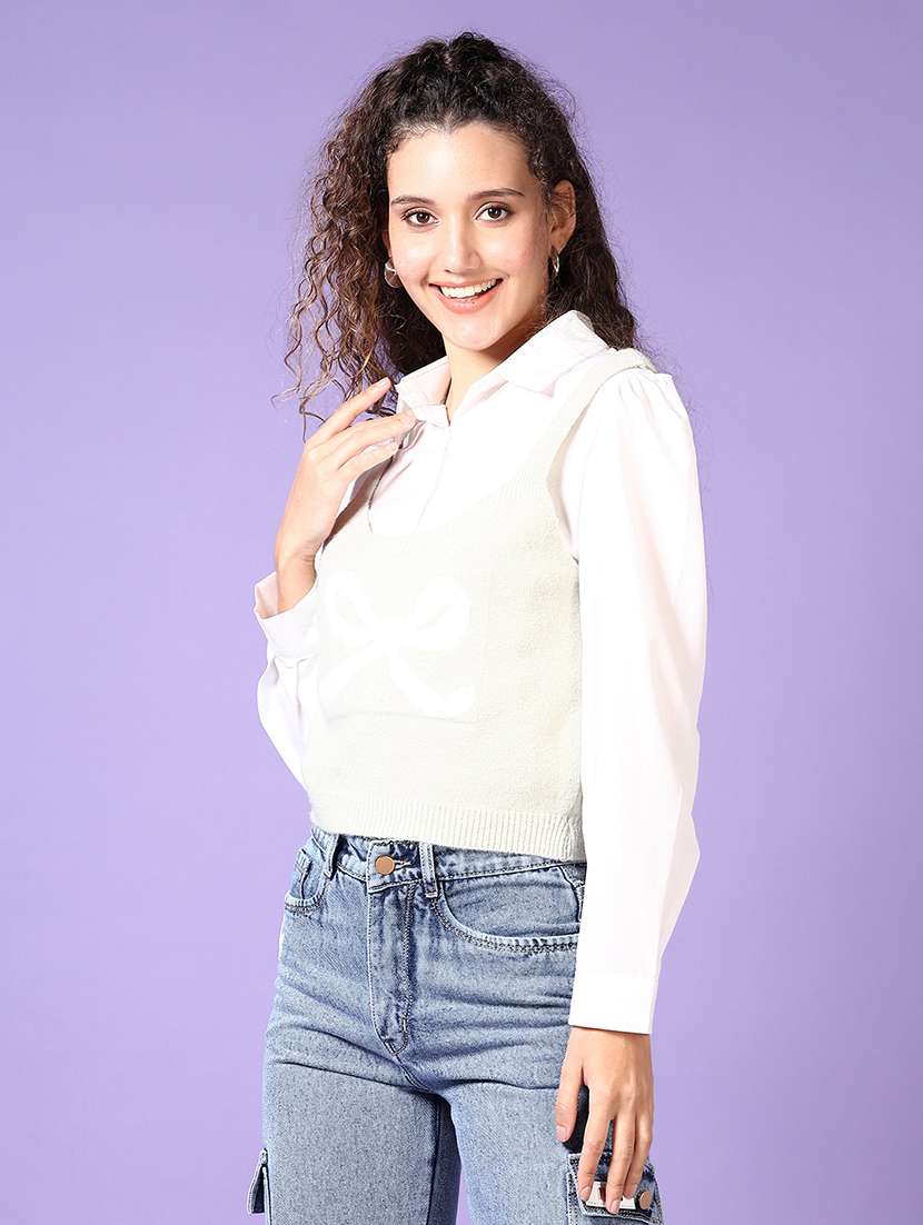 women self designed sleeveless pullover - 21652808 -  Standard Image - 1