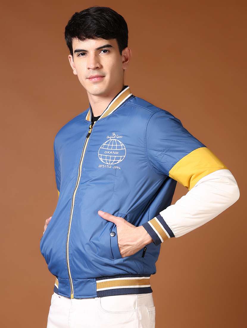 men color blocked long sleeves varsity jacket - 21652812 -  Standard Image - 1
