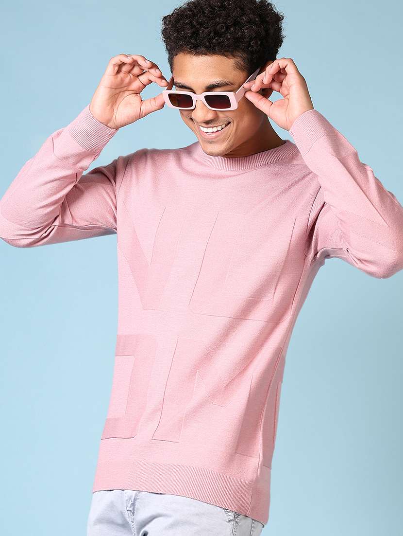 men self design long sleeve pullover sweater - 21652836 -  Standard Image - 1