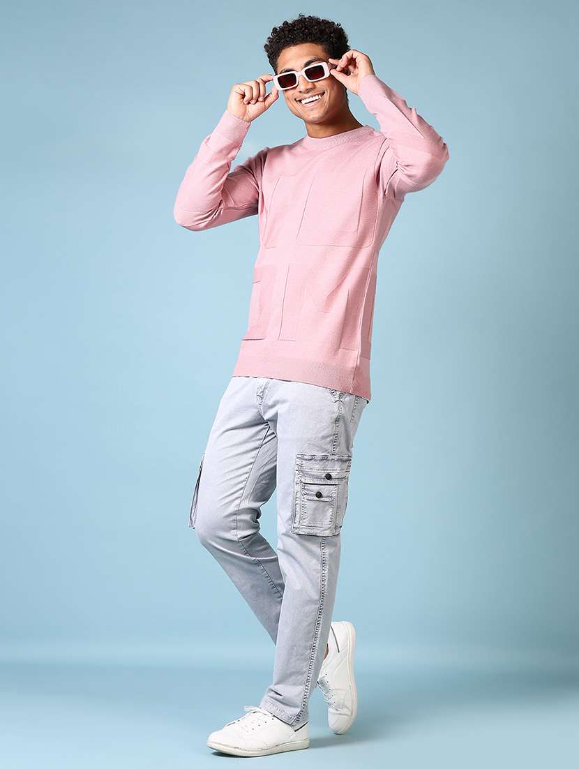 men self design long sleeve pullover sweater - 21652836 -  Standard Image - 4