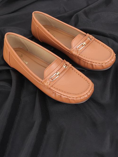 women tan slip on loafer - 21652883 -  Standard Image - 0