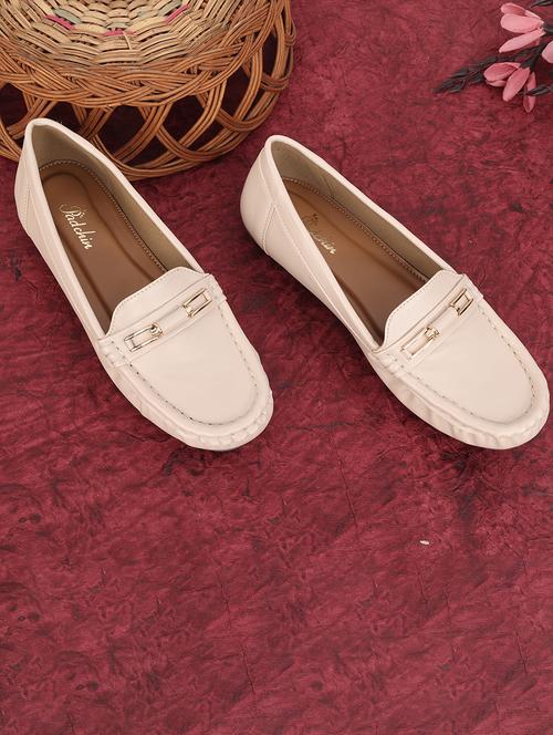 women cream slip on loafer - 21652884 -  Standard Image - 0
