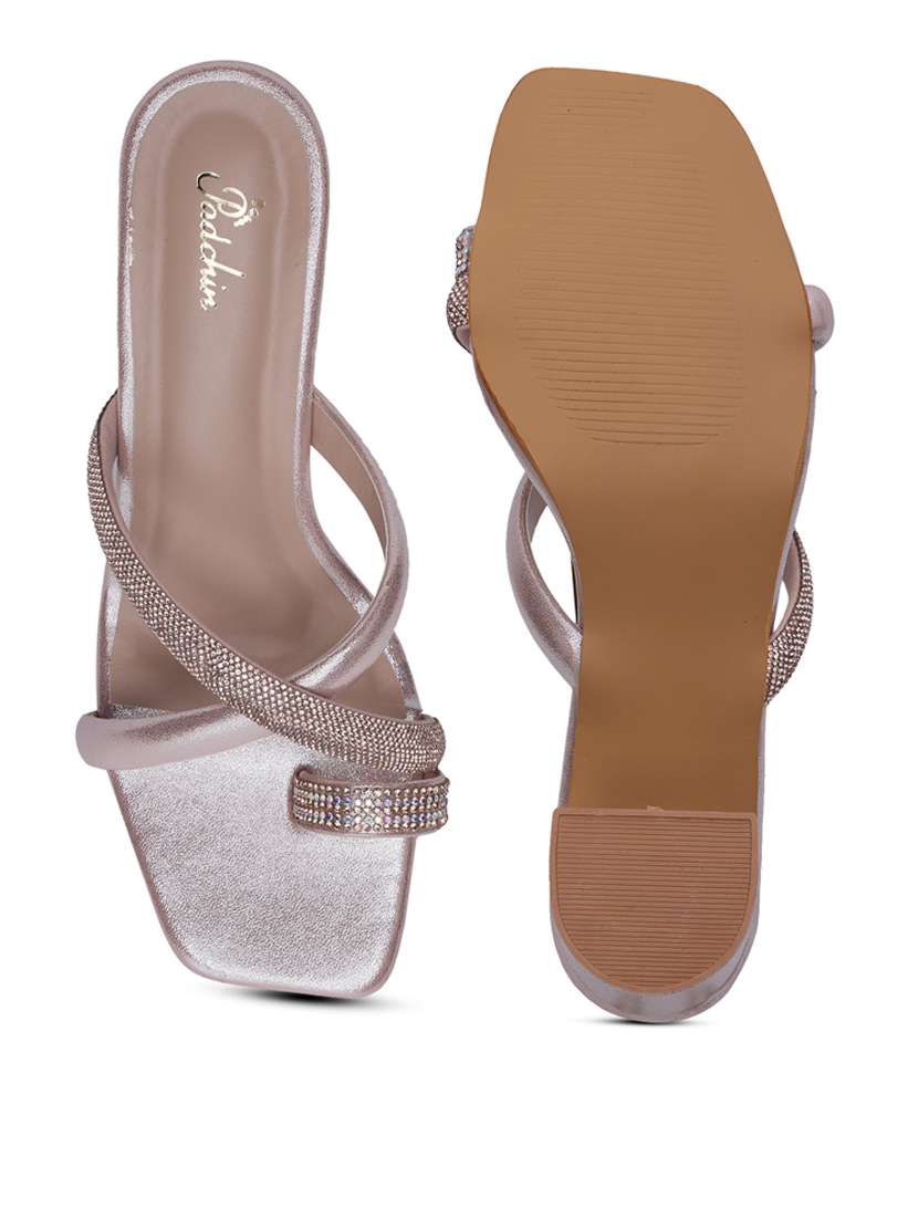 mauve pu slip on sandals - 21652904 -  Standard Image - 4