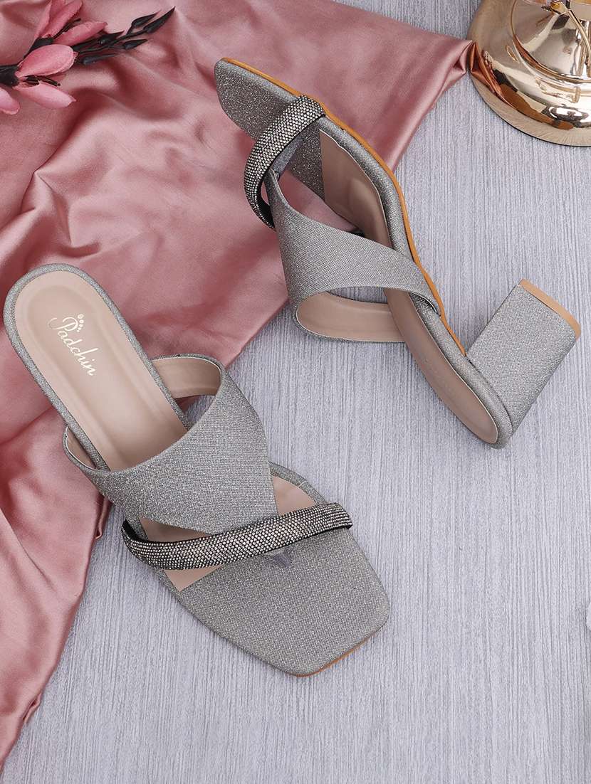 copper pu slip on sandals