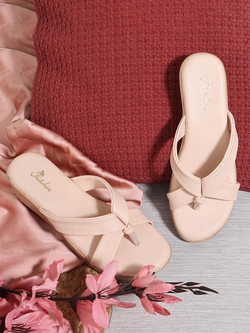 women cream solid slip on wedge - 21652932 - Standard Image - 0