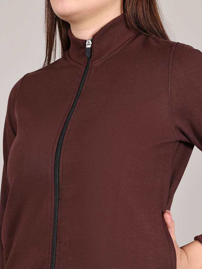 women solid long sleeve active wear sets - 21652955 - Standard Image - 4