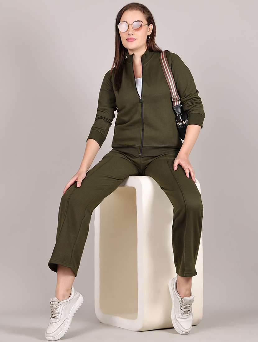 women solid long sleeve active wear sets - 21652956 -  Standard Image - 1