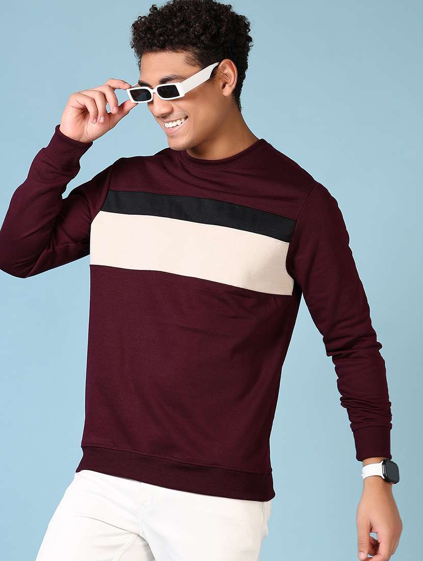 men color block long sleeve sweatshirt - 21653127 -  Standard Image - 1