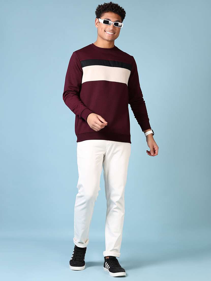 men color block long sleeve sweatshirt - 21653127 -  Standard Image - 4