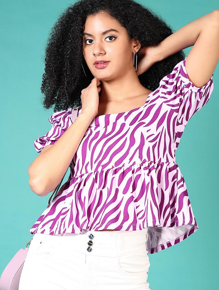 purple polyester regular top - 21653150 - Standard Image - 1