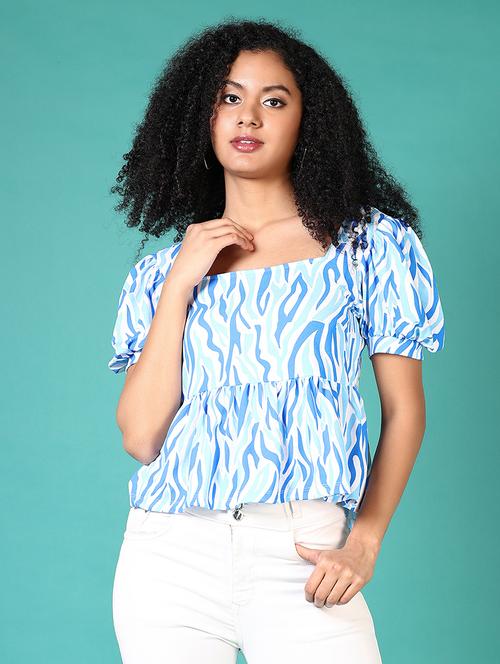 blue polyester regular top - 21653151 -  Standard Image - 0