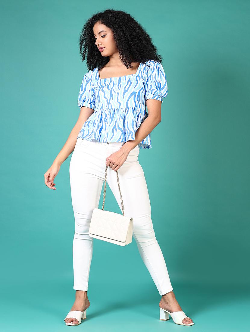 blue polyester regular top - 21653151 - Standard Image - 4