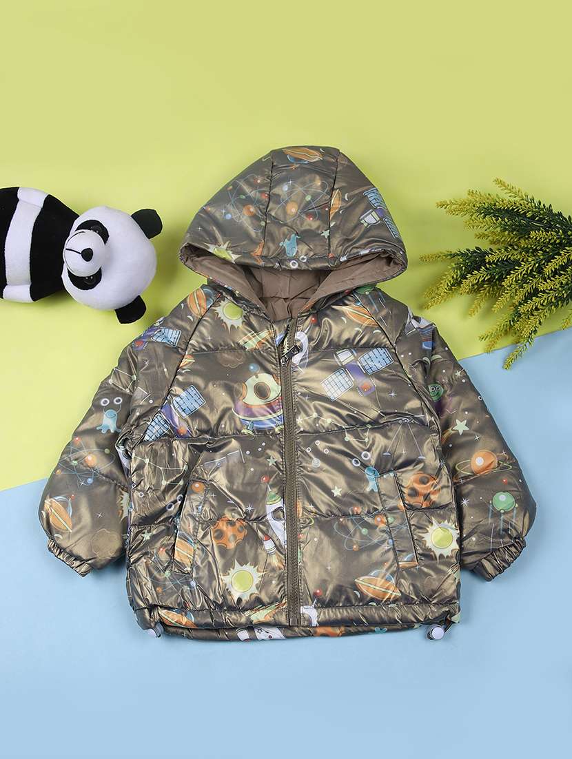 kids printed hooded jacket