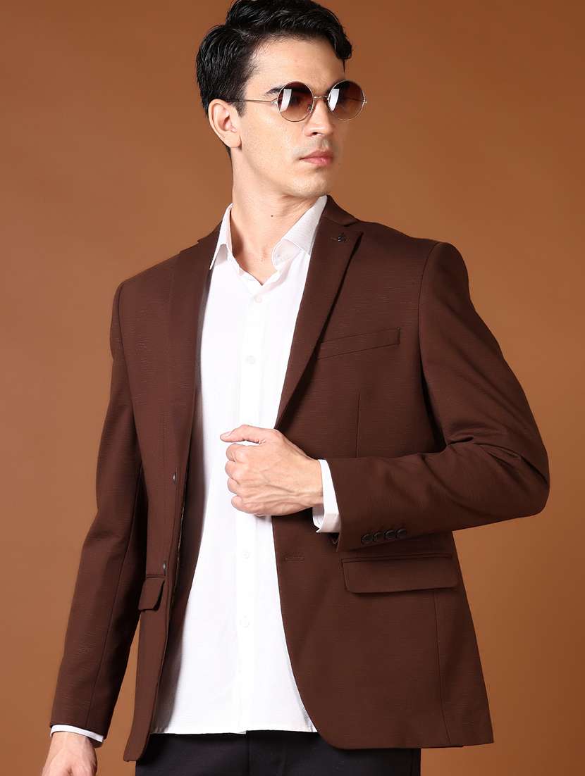 men solid long sleeve single breasted casual blazer - 21653218 -  Standard Image - 1