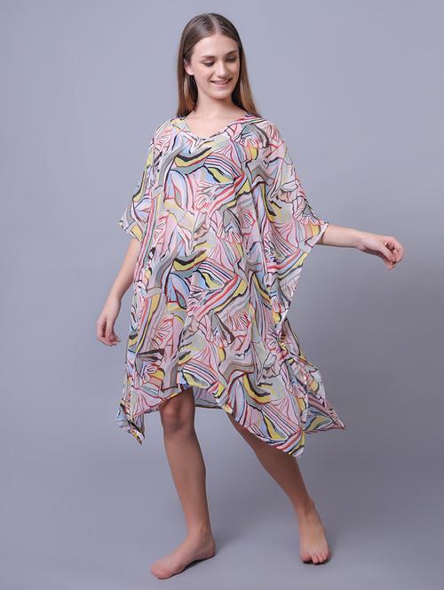 women printed beach wear coverups - 21653420 - Standard Image - 0