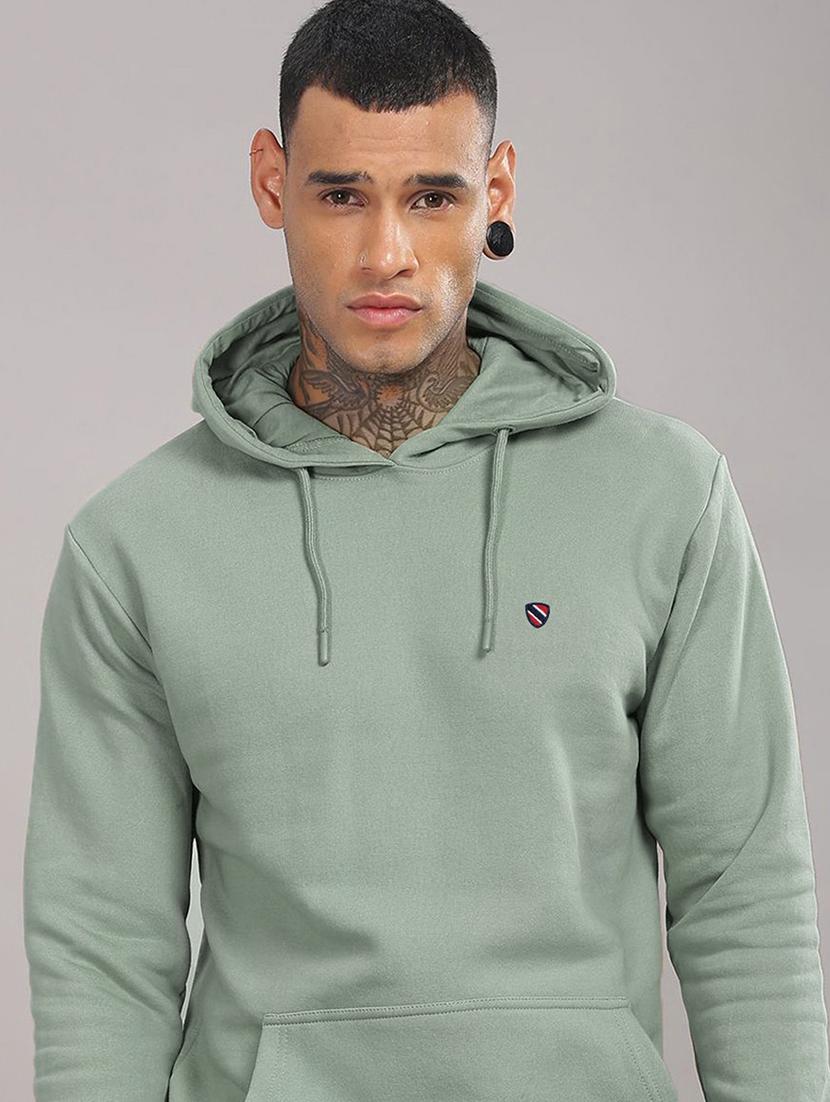 men plain regular fit hooded sweatshirt - 21653448 - Standard Image - 1