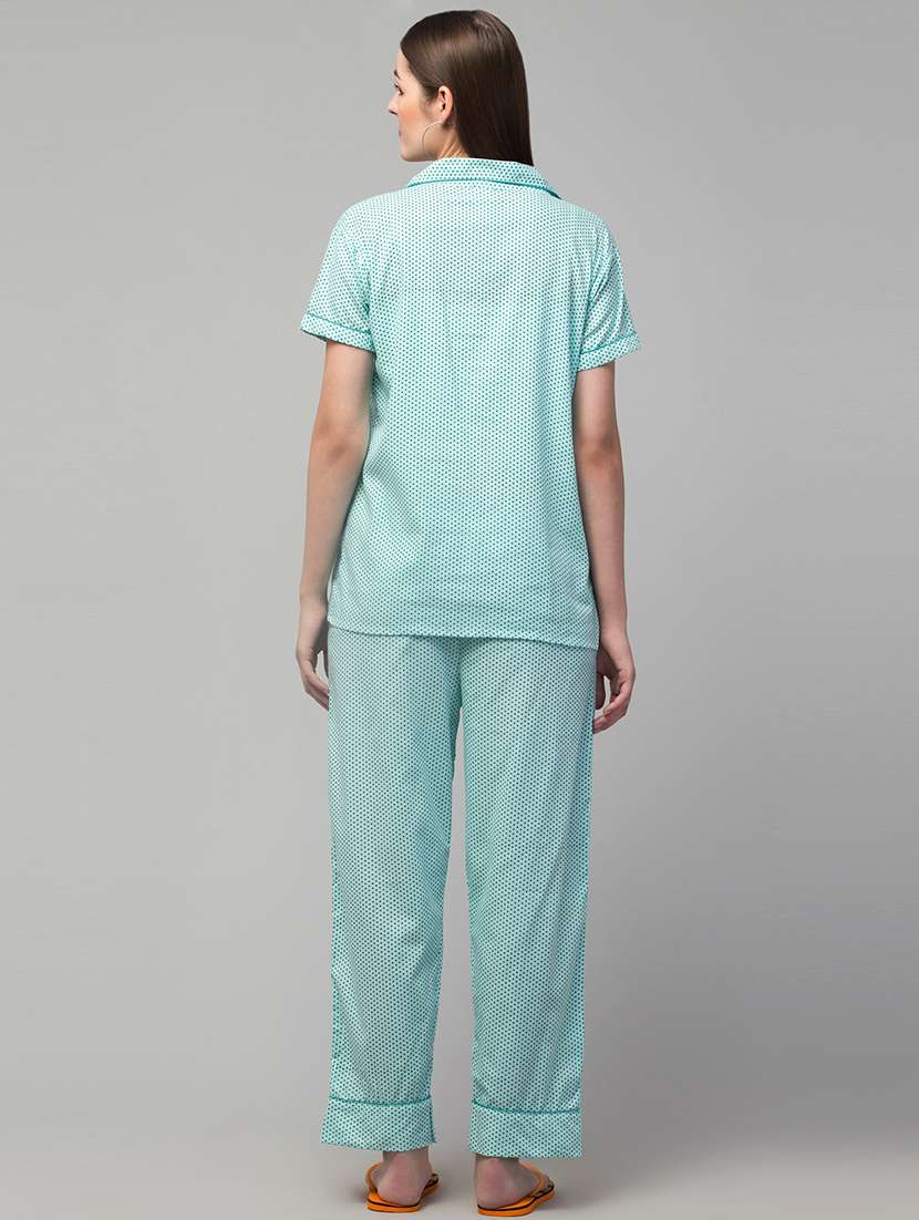 women printed short sleeves nightwear set - 21659497 -  Standard Image - 1