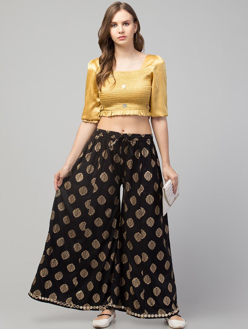 women mid rise printed flared palazzo - 21659540 - Standard Image - 4