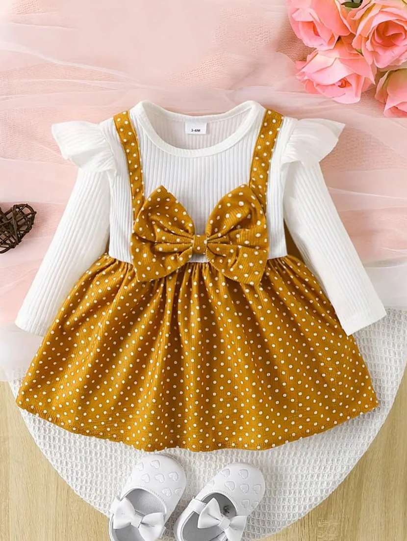 girls printed round neck frock