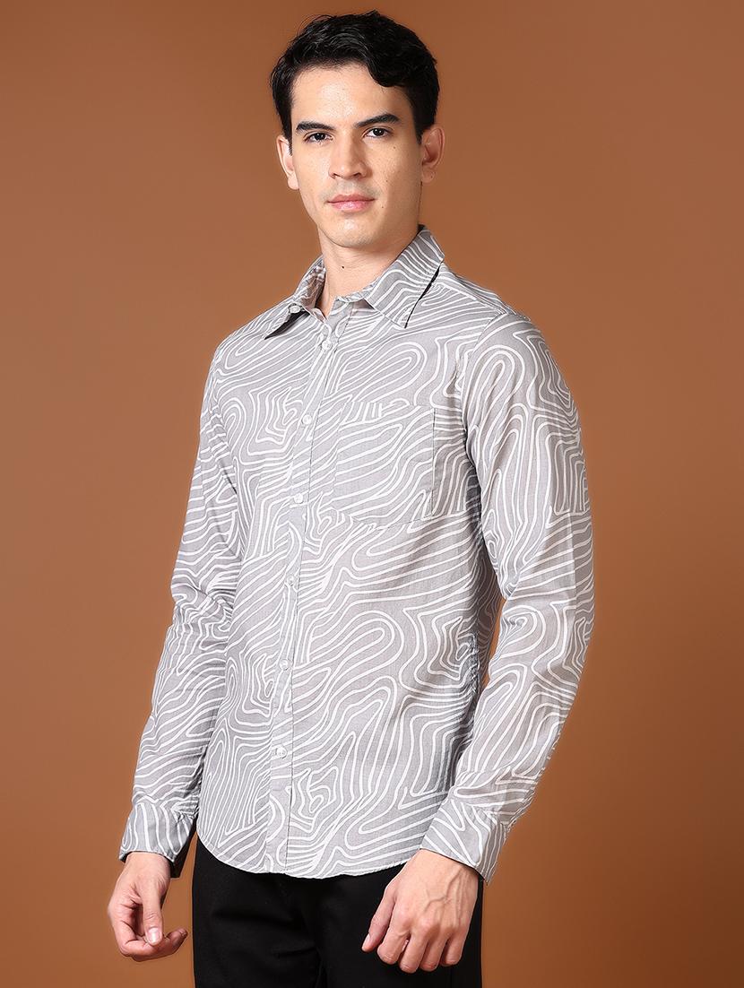 men long sleeves printed casual shirt - 21659722 - Standard Image - 1