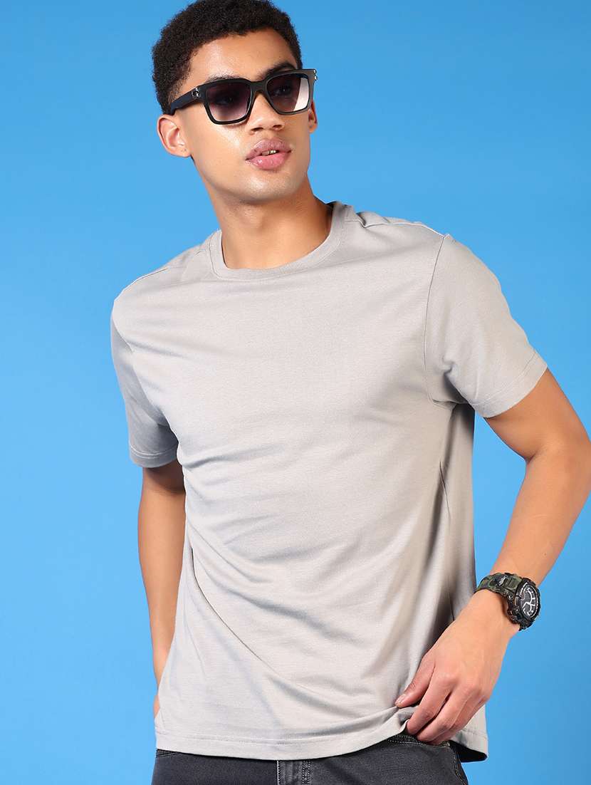 men solid short sleeve regular fit t-shirt - 21659750 - Standard Image - 1