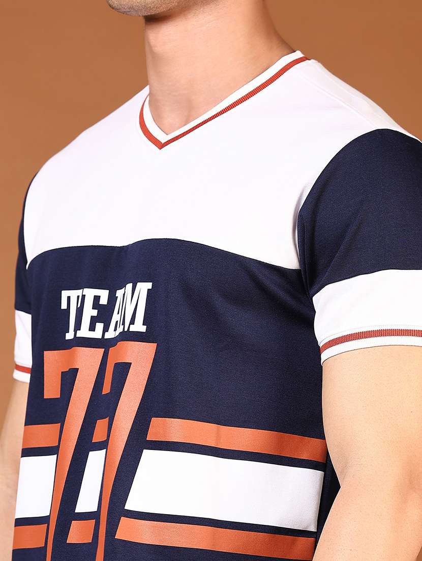 Men Color Blocked Short Sleeves T Shirt