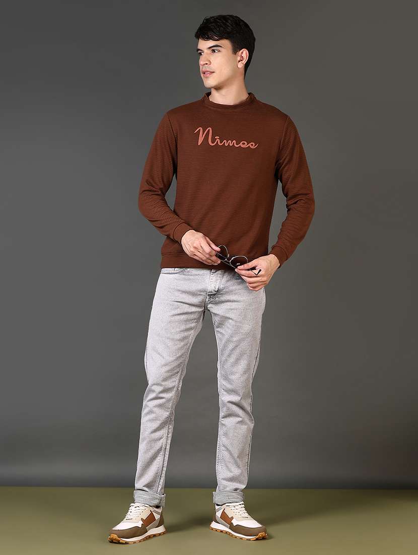 men chest print long sleeve sweatshirt - 21659765 -  Standard Image - 4