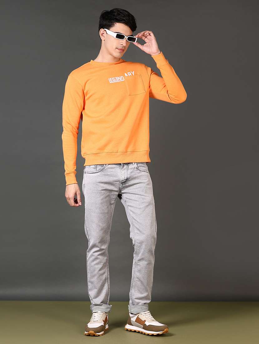 men chest print long sleeve sweatshirt - 21659766 -  Standard Image - 4