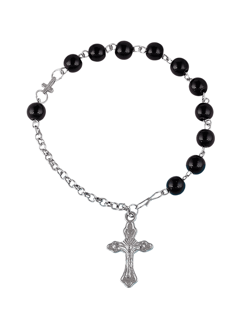 men saint praying jesus cross pendant with chain - 21659837 - Standard Image - 1