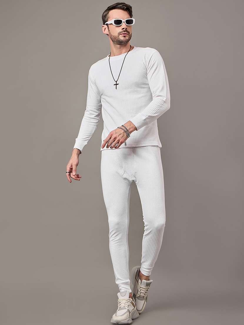 men solid full sleeve thermal set - 21659858 -  Standard Image - 1