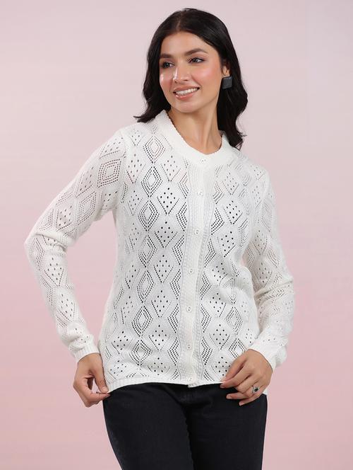 women self designed long sleeves cardigan - 21660451 - Standard Image - 0