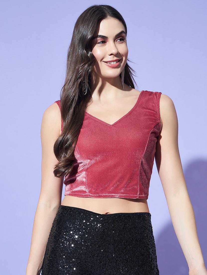 women solid sleeveless stitched blouse - 21660507 -  Zoom Image - 0