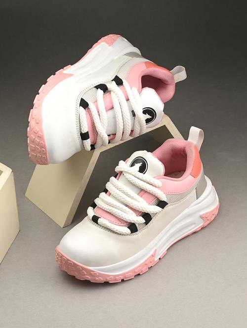 women pink lace-up sports shoe - 21660578 -  Standard Image - 0