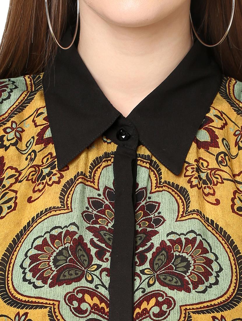 women printed relaxed fit kaftan shirt - 21660585 - Standard Image - 6