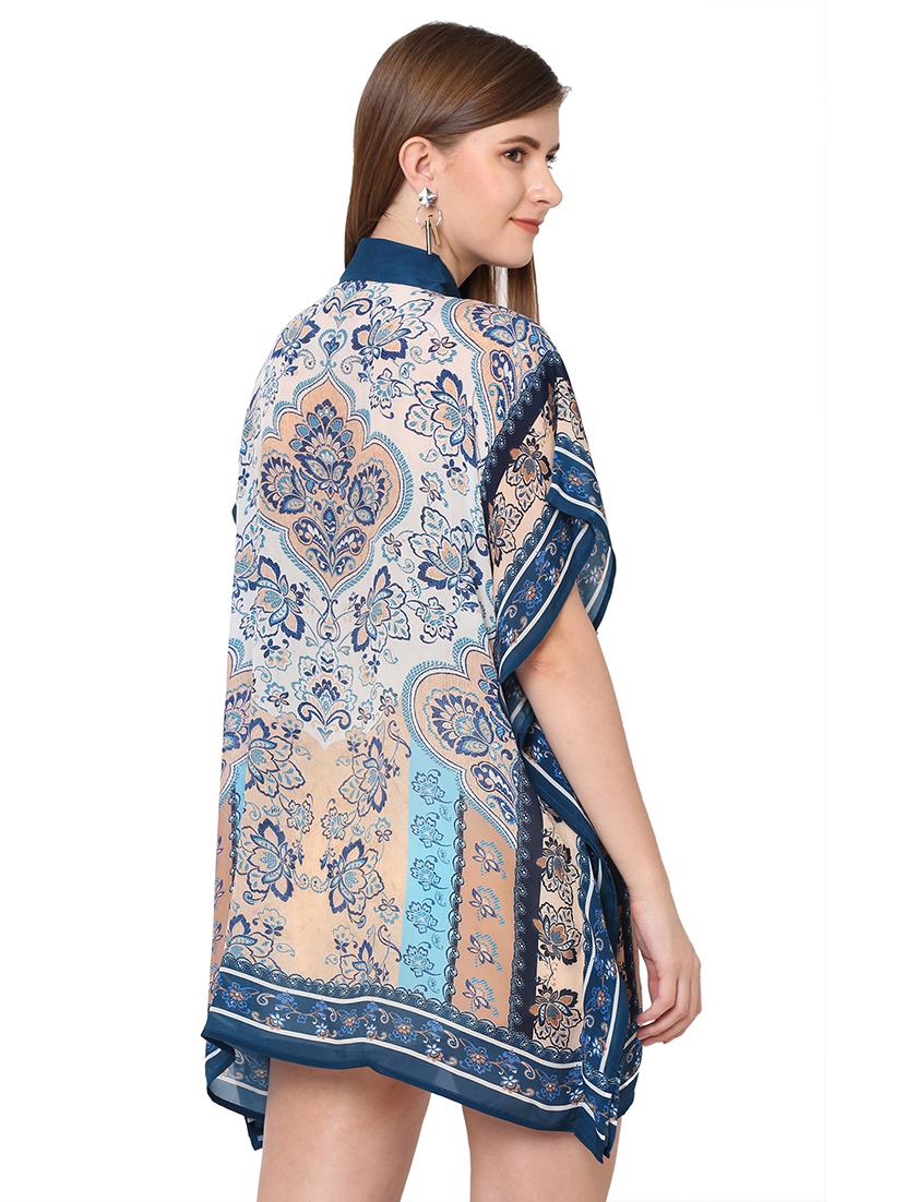 women printed relaxed fit kaftan shirt - 21660586 - Standard Image - 4