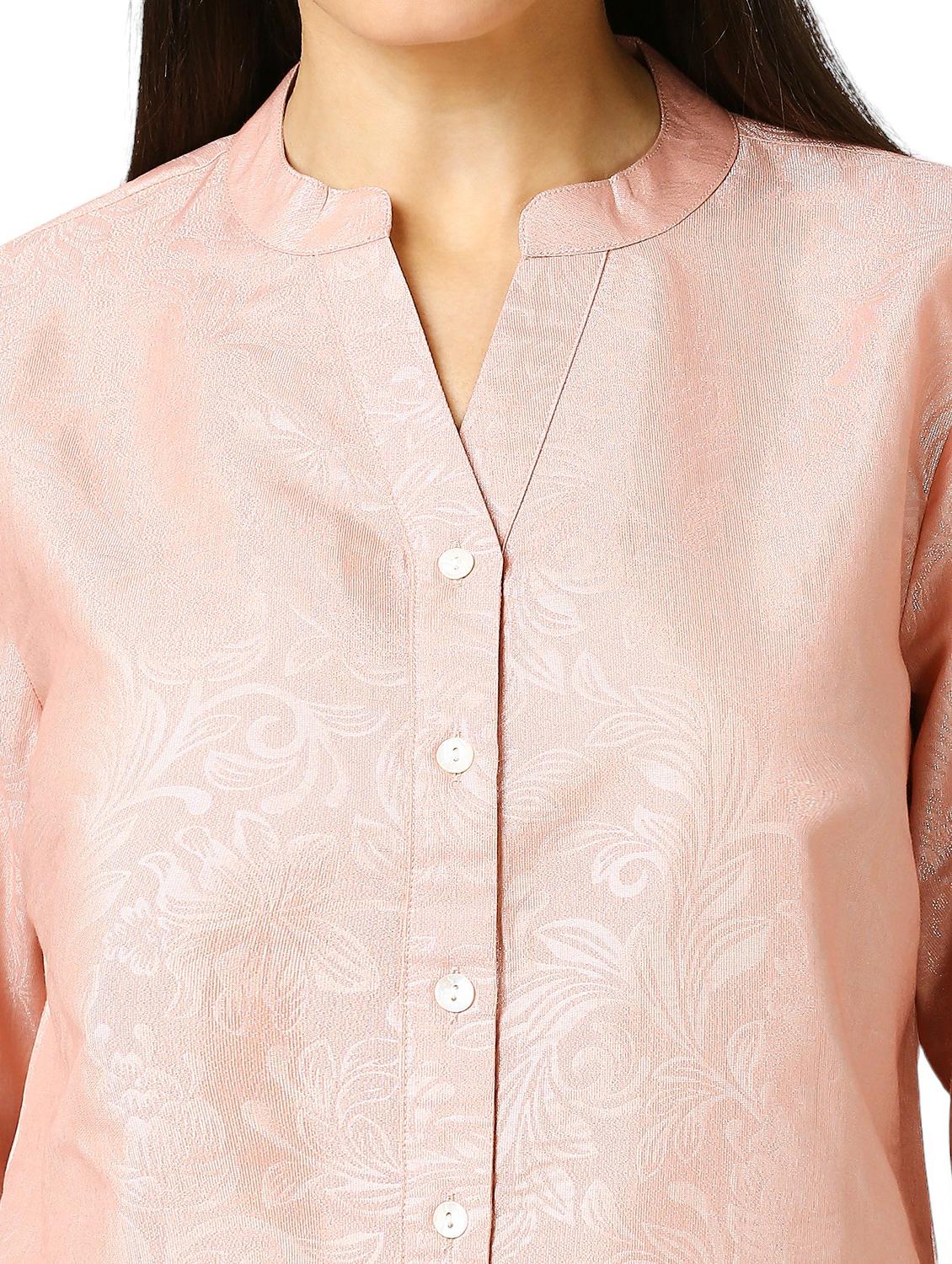 women self design mandarin neck regualr shirt - 21660633 - Standard Image - 6