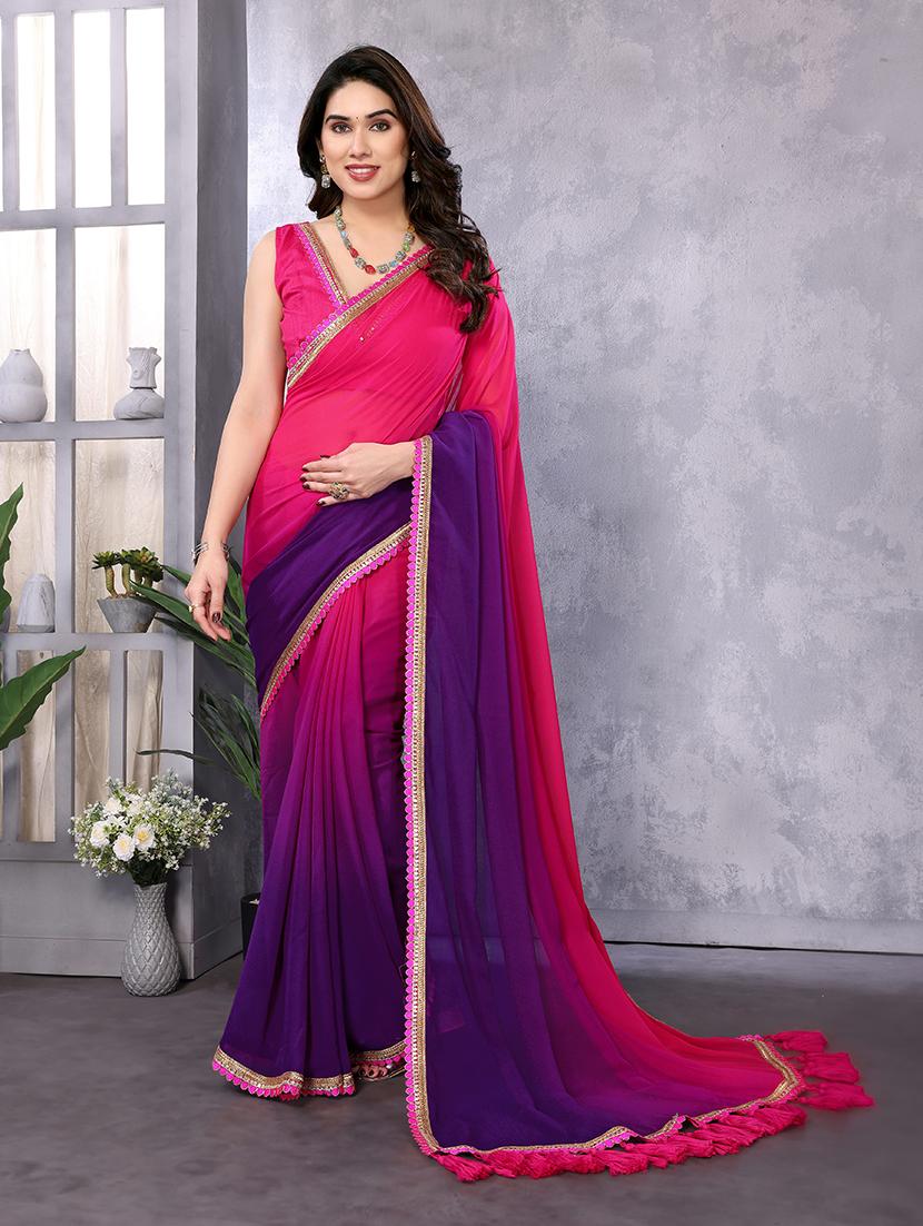 women ombre printed saree with blouse - 21660674 -  Zoom Image - 0