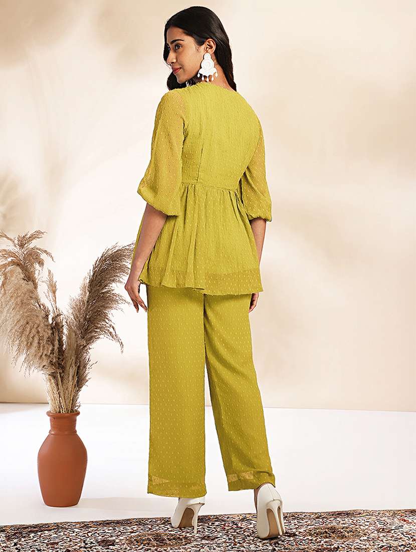 women three quarter sleeve ethnic co-ord set - 21660826 - Standard Image - 4