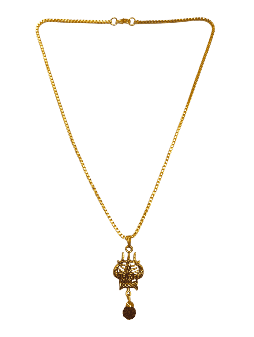 men sacred trishul rudraksh mahakal pendant with chain - 21661038 -  Standard Image - 1