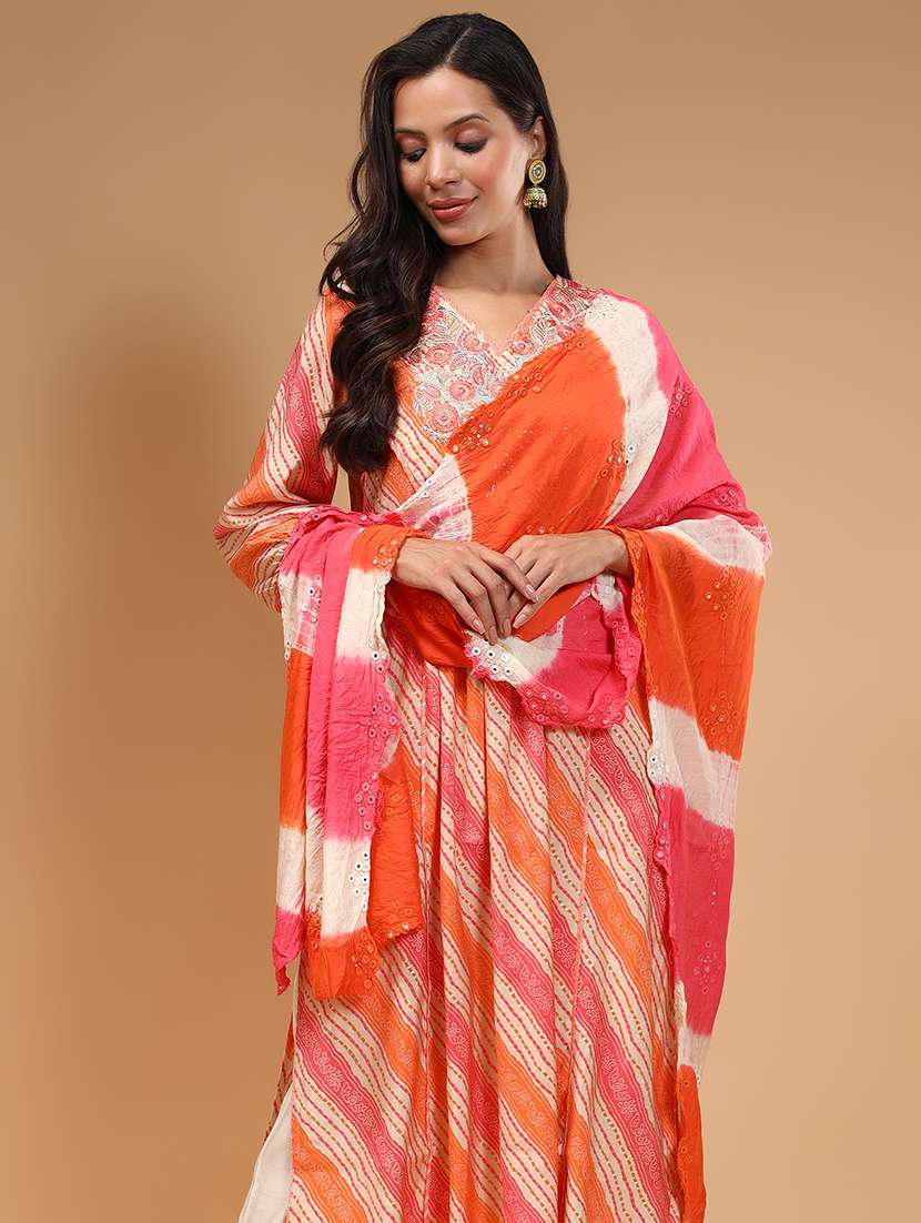 women pink printed kurta salwar set with dupatta - 21661042 -  Standard Image - 4