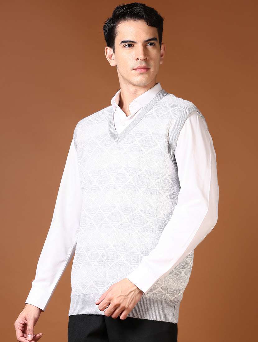 men self design sleeveless pullover - 21661063 -  Standard Image - 1