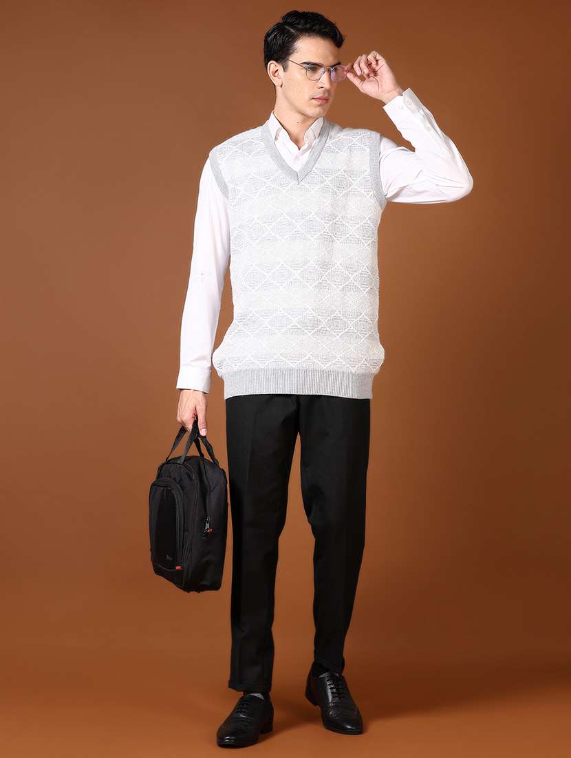 men self design sleeveless pullover - 21661063 -  Standard Image - 4