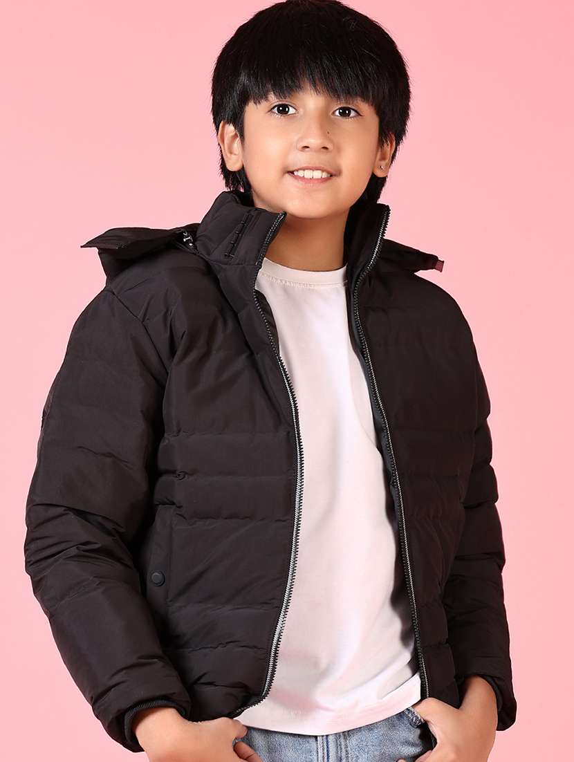 boys long sleeves solid quilted jacket - 21661080 -  Standard Image - 1